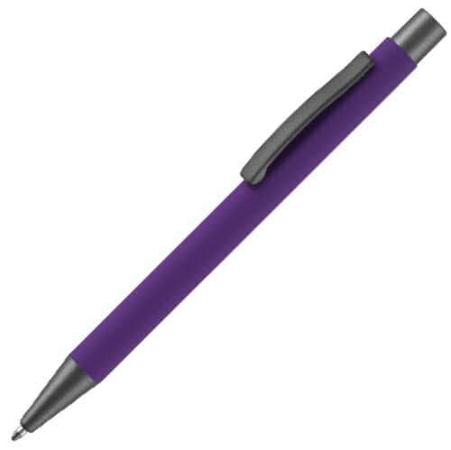 Branded Ergo Soft Feel Aluminum Ballpen with a design from Total Merchandise - Purple