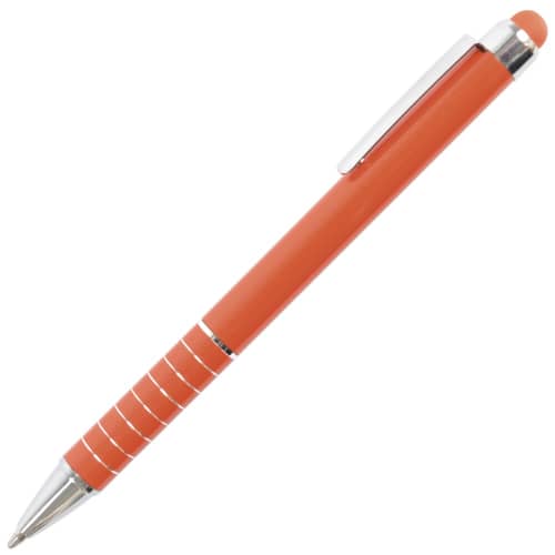 Branded Tropical Soft Stylus Ballpen with a design from Total  Merchandise - Orange