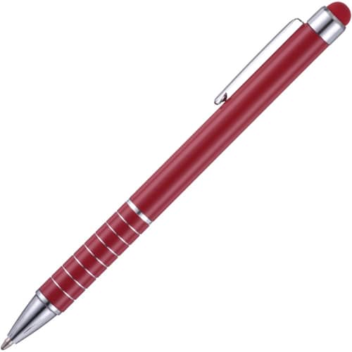 Personalised Tropical Soft Stylus Ballpen with a design from Total  Merchandise - Red