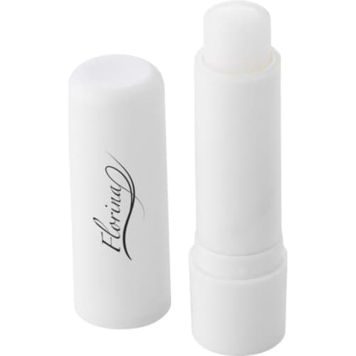 Custom Branded Lip Balm Stick with a printed design from Total Merchandise - White