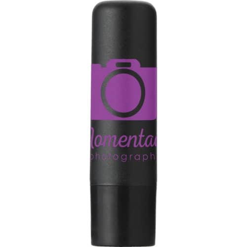 Logo Branded Lip Balm Stick printed with a promotional design from Total Merchandise - Black