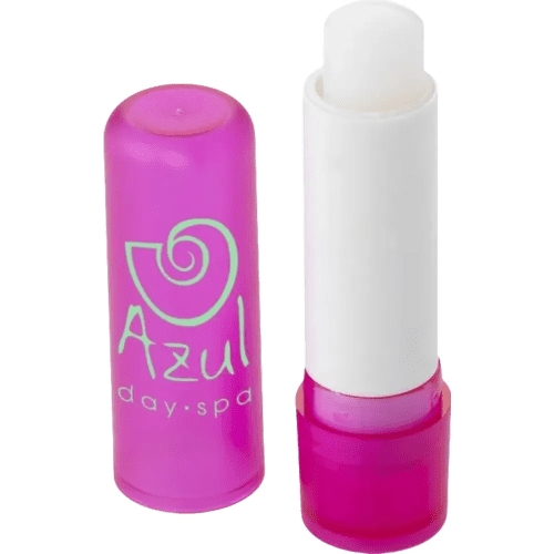 Custom-branded Lip Balm Stick with a printed design from Total Merchandise - Pink