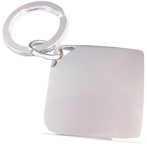 Promotional Diamond Shaped Metal Keyrings in Silver Colour from Total Merchandise