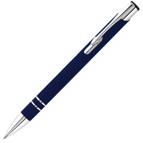 Custom branded Electra Soft Ballpen with a design from Total Merchandise - Dark Blue