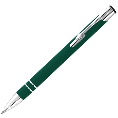 Logo-branded Electra Soft Ballpen with a design from Total Merchandise - Dark Green