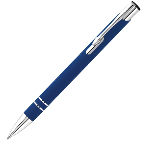 Custom branded Electra Soft Ballpen with a design from Total Merchandise - Blue