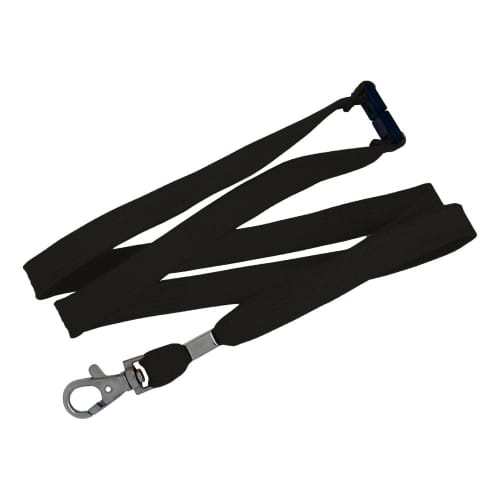 Promotional printed 12mm Tubular Bootlace Lanyard in black from Total Merchandise