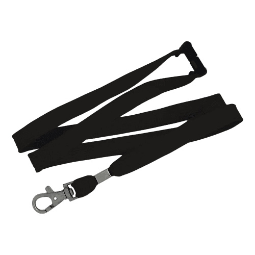 Promotional printed 12mm Tubular Bootlace Lanyard in black from Total Merchandise