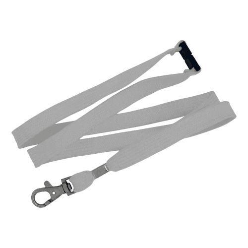 Custom branded 12mm Tubular bootlace Lanyards in grey from Total Merchandise