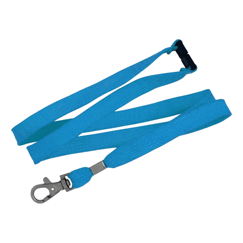 Custom 12mm Tubular Bootlace Lanyards in light blue from Total Merchandise