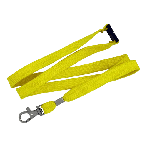 Custom Branded 12mm Tubular Bootlace Lanyard in yellow from Total Merchandise