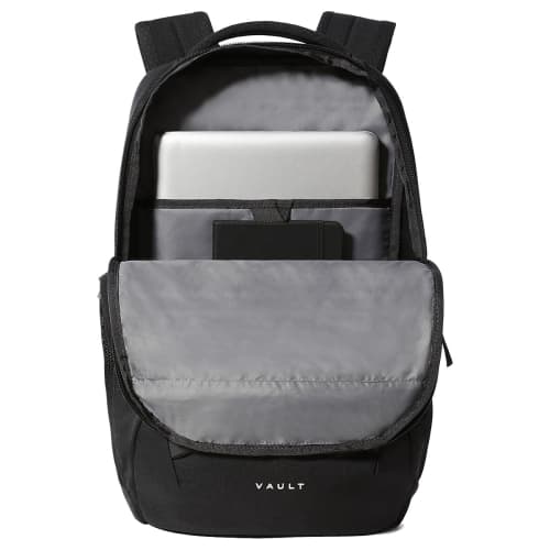 An image to show you the protective laptop sleeve inside of The North Face Vault Backpack