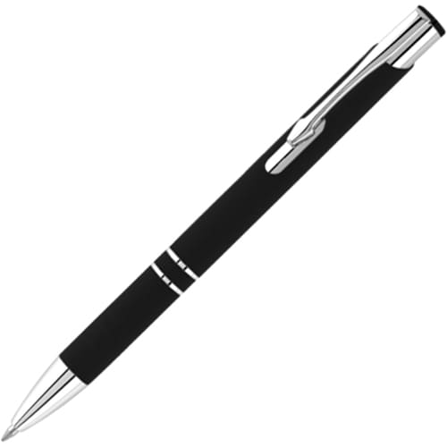 Custom Printed Electra Classic Soft Ballpens in Black from Total Merchandise