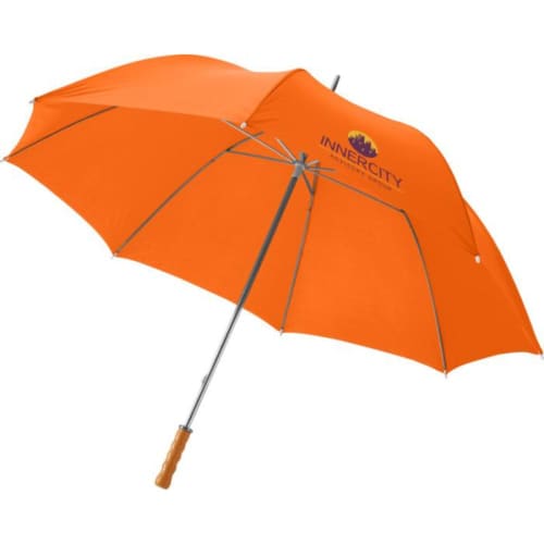 Logo branded 30" Golf Umbrella with Wooden Handle with a printed design from Total Merchandise