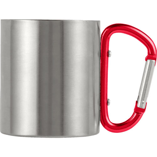 Logo printed Carabiner Handle Stainless steel Travel Mug with a design from Total Merchandise