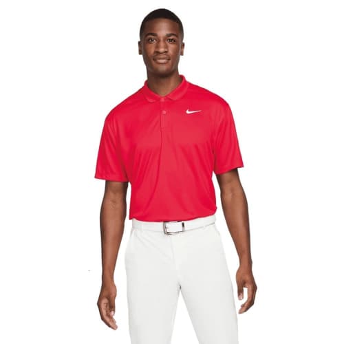 Logo-branded Nike Dri-FIT Victory Solid Polo Shirt with a design from Total Merchandise