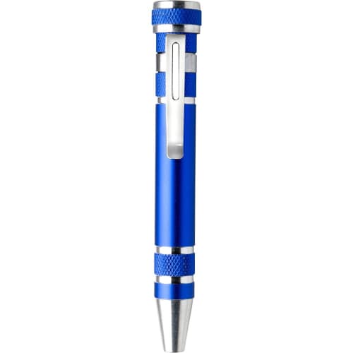 Logo branded Pen Shaped Screwdriver with a design from Total Merchandise - Colbalt Blue