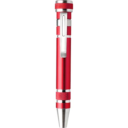 Branded Pen Shaped Screwdriver with a design from Total Merchandise - Red