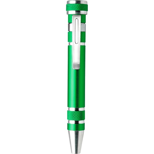 Personalised Pen Shaped Screwdriver with a printed design from Total Merchandise - Light Green