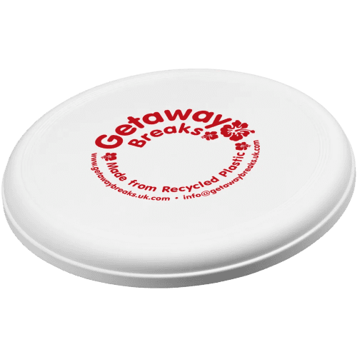 Branded Orbit Recycled Plastic Frisbee with a printed design from Total Merchandise