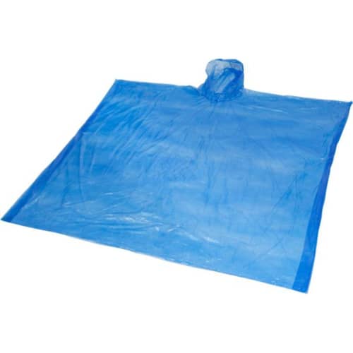 Custom-branded Disposable Rain Poncho in blue from Total Merchandise