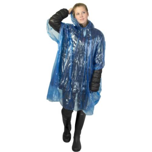 Printed Disposable Rain Poncho with a custom design from Total Merchandise