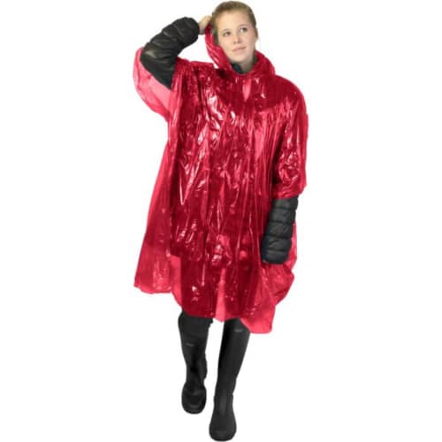 Printed Disposable Rain Poncho with a branded design from Total Merchandise