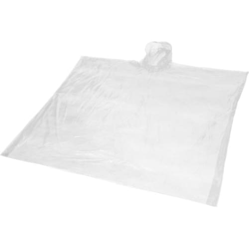 Custom-branded Disposable Rain Poncho in clear from Total Merchandise