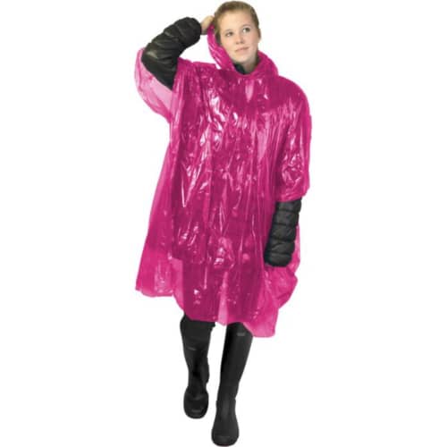 Printed Disposable Rain Poncho with a branded design from Total Merchandise