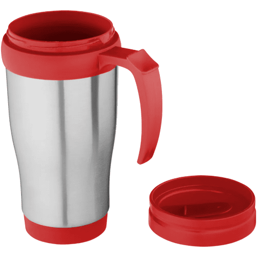 Promotional 400ml Insulated Travel Mug with the lid off from Total Merchandise