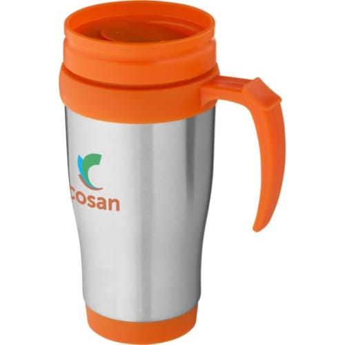 Custom branded 400ml Insulated Travel Mug with a promotional design from Total Merchandise