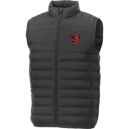 Logo branded Pallas Men's Insulated Bodywarmer in Storm Grey from Total Merchandise