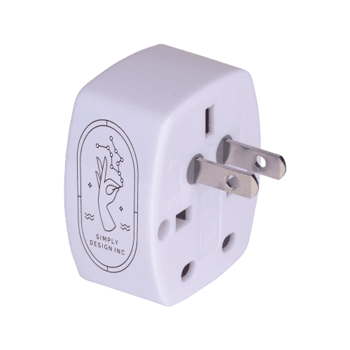An image of the 5-in-1 Travel Plug in White from Total Merchandise