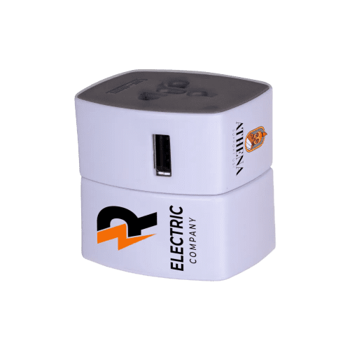 An image of the 5-in-1 Travel Plug in White from Total Merchandise