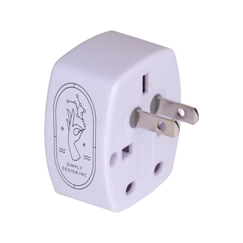 An image of the 5-in-1 Travel Plug in White from Total Merchandise