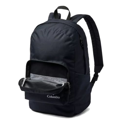Image of the front pocket0 open on the Columbia ZigZag backpack from Total Merchandise