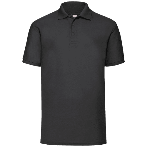 Black Fruit Of Loom Polo Shirts Branded With Your Logo From Total Merchandise