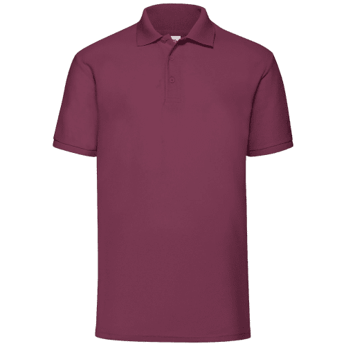 UK Printed Fruit of the Loom Men's Polo Shirts in Burgundy from Total Merchandise