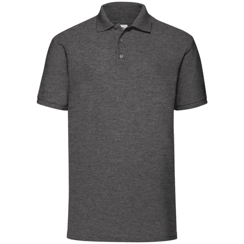 UK Printed Fruit of the Loom Men's Polo Shirts in Dark Heather Grey from Total Merchandise