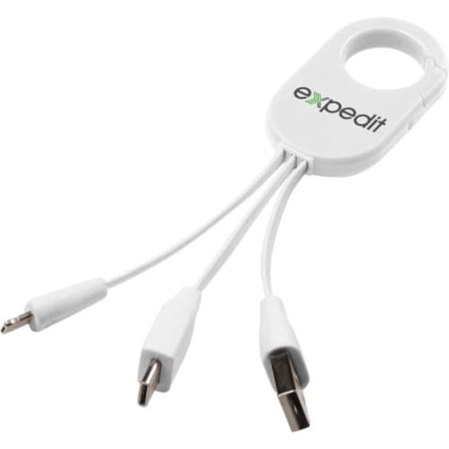 Logo-branded 3-in-1 Charging Cable with a promotional design from Total Merchandise