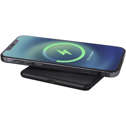 Promotional printed 10W Recycled Plastic Wireless Charging Pad with a design from Total Merchandise