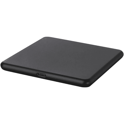 Custom branded 10W Recycled Plastic Wireless Charging Pad with a printed design from Total Merchandise