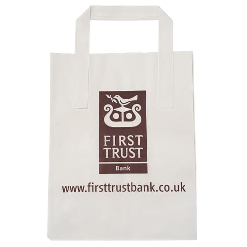 Promotional Mini Paper Carrier Bag in White Printed with a Logo by Total Merchandise