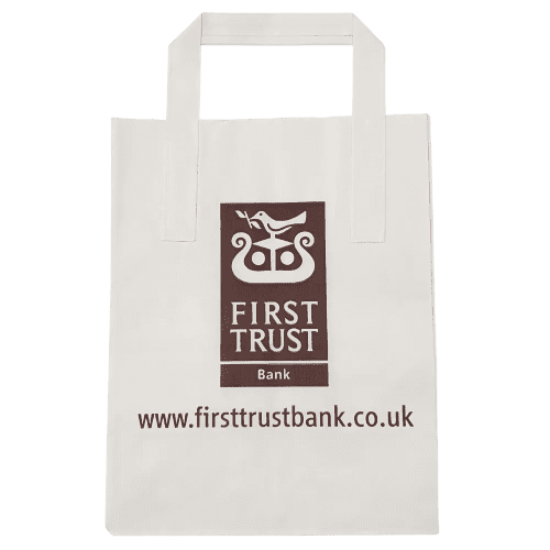 Promotional Mini Paper Carrier Bag in White Printed with a Logo by Total Merchandise