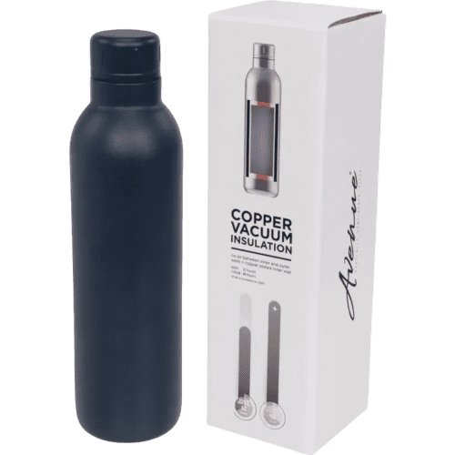 Logo-printed Thor 510 ml Copper Vacuum Insulated Water Bottle with a design from Total Merchandise - Blue