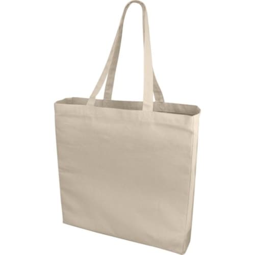 Branded Odessa Natural Cotton Tote Bags with a design from Total Merchandise - Natural