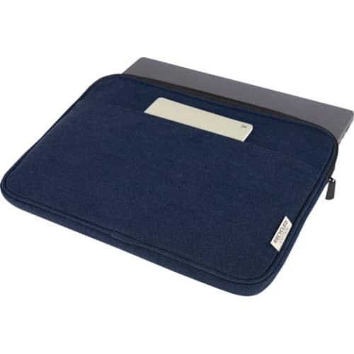 Logo branded Joey 14" GRS Recycled Canvas Laptop Sleeve with a design from Total Merchandise