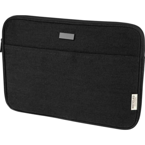 Branded Joey 14" GRS Recycled Canvas Laptop Sleeve with a design from Total Merchandise