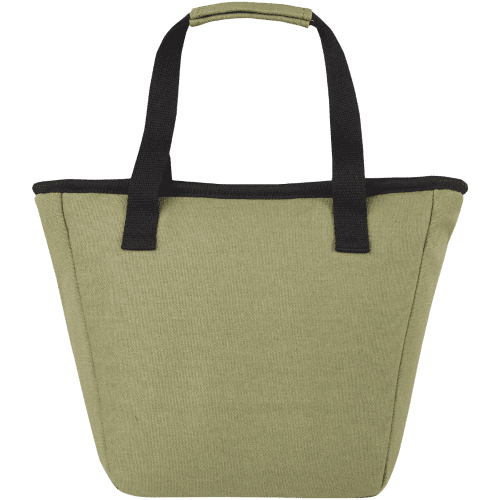 The back of the Joey GRS Recycled Canvas Lunch Cooler Bag with a design from Total Merchandise