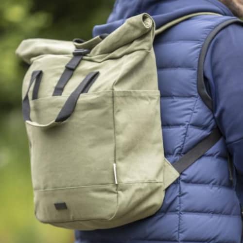 Lifestyle image of GRS Recycled Canvas Rolltop Laptop Backpack